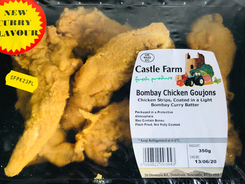 400g Bombay curry battered chicken goujons